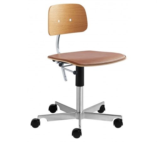 Montana Kevi 2533 Kontorstol  - Eg/Krom/Brandy Ultra læder