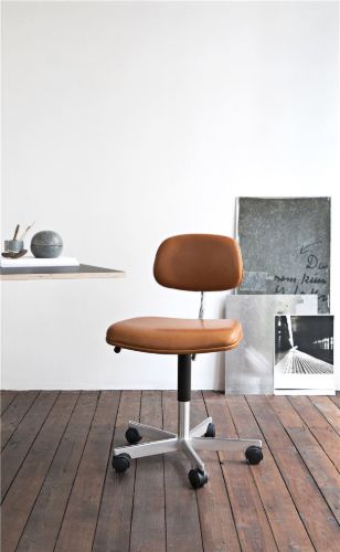 Montana Kevi 2534U Fuldpolstret Kontorstol SH: 40-53 cm - Silk 0551 Whisky Læder/Aluminium