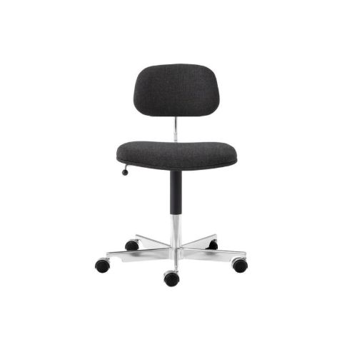 Montana Kevi 2534U Fuldpolstret Kontorstol SH: 40-53 cm - Re-wool 198/Blankpoleret Aluminium