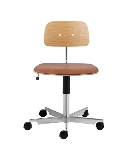 Montana Kevi 2533 Sædepolstret Kontorstol SH: 48-61 cm - Eg/Krom/Brady Ultra læder