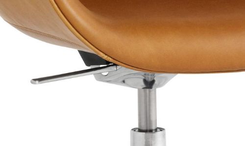 HAY AAC155 Drejestol About A Chair SH: 44 cm - Polished Aluminium/Sense Cognac