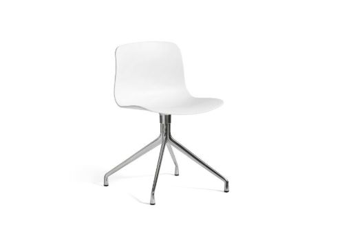 HAY AAC 10 About A Chair SH: 46 cm - Polished Aluminium/White