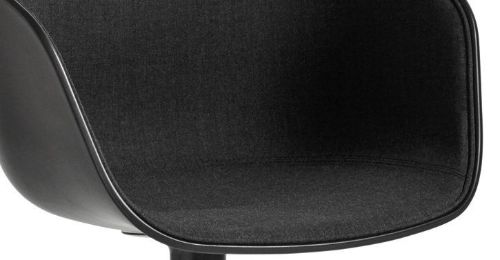 HAY AAC 20 About A Chair Front Upholstery SH: 46 cm - Black Powder Coated Aluminium/Black/Remix 183