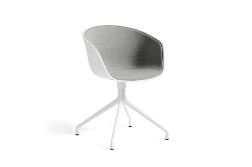 HAY AAC 20 About A Chair Front Upholstery SH: 46 cm - White Powder Coated Aluminium/White/Remix 123
