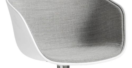 HAY AAC 20 About A Chair Front Upholstery SH: 46 cm - Polished Aluminium/White/Remix 123
