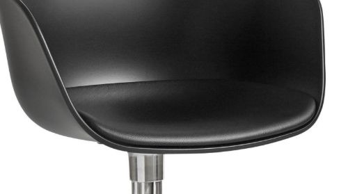 HAY AAC 20 About A Chair w. Fixed Seat Cushion SH: 46 cm - Polished Aluminium/Black/Sierra SI1001
