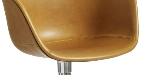 HAY AAC21 About a Chair Spisebordsstol Fuldpolstret SH: 46 cm - Polished Aluminium/Sense Cognac
