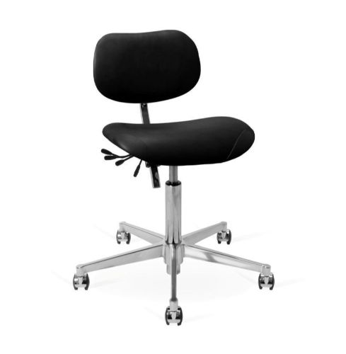 Vermund VL66 Kontorstol SH: 44-64 cm - Krom/Sort Læder