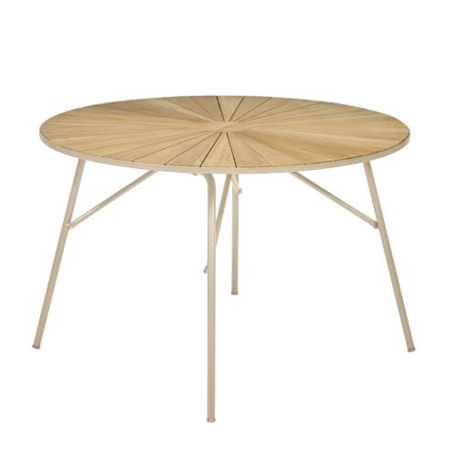Mandalay Marguerit Havebord Ø: 110 cm - Teak/Taupe