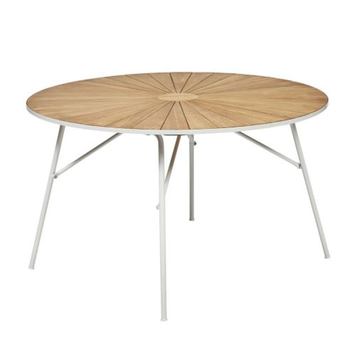 Mandalay Marguerit Havebord Ø: 120 cm - Teak/Hvid