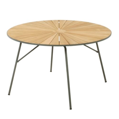 Mandalay Marguerit Havebord Ø: 120 cm - Teak/Olivengrøn