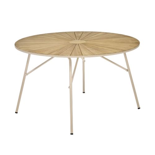Mandalay Marguerit Havebord Ø: 120 cm - Teak/Taupe
