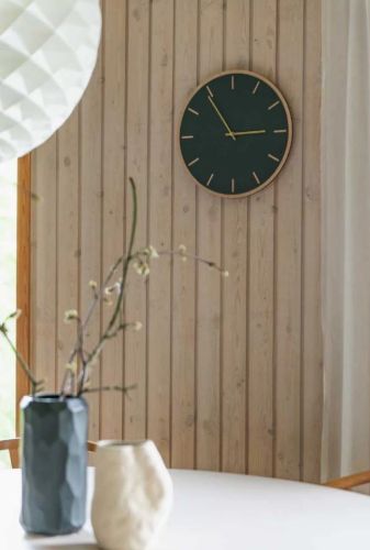 Hemverk Vægur Ø: 38 cm – Conifer Oak/Guld