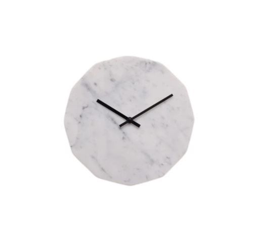 Hemverk Vægur Ø: 28 cm – Marble Bianco/Black