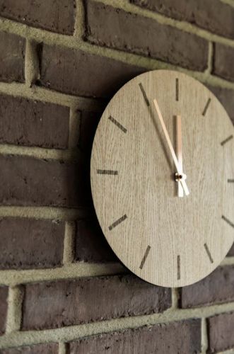 Hemverk Vægur Ø: 38 cm – Light Oak/Copper