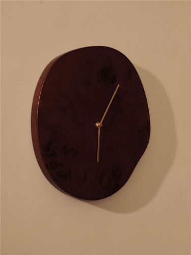 Ferm Living Melt Wall Clock 28x33 cm - Dark Stained Burl