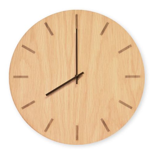 Hemverk Vægur Ø: 38 cm – Light Oak/Black