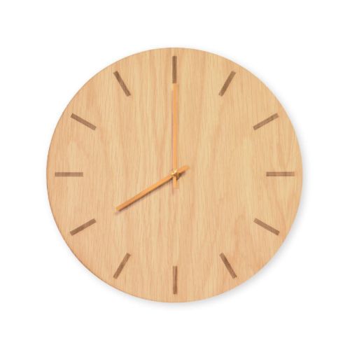 Hemverk Vægur Ø: 28 cm – Light Oak/Gold