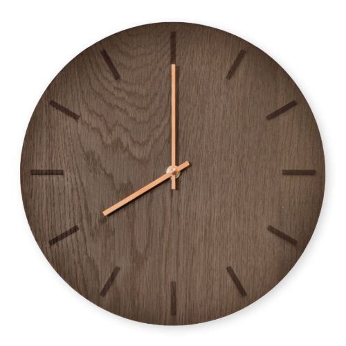Hemverk Vægur Ø: 38 cm – Dark Oak/Kobber