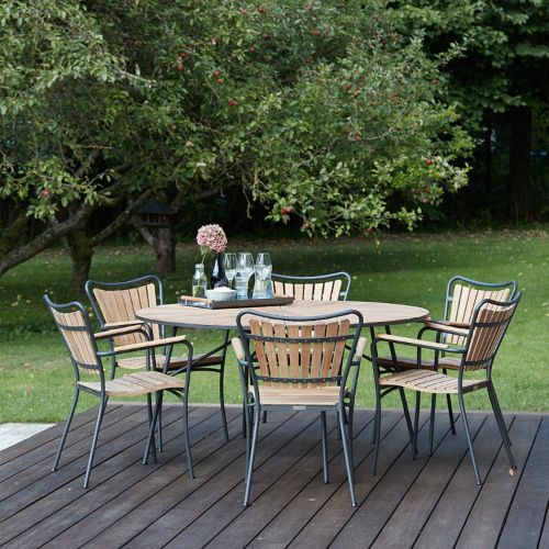 Mandalay Marguerit Havebord Ø: 140 cm - Teak/Antracit