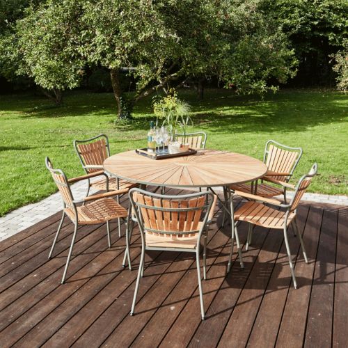Mandalay Marguerit Havebord Ø: 140 cm - Teak/Olivengrøn
