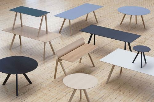 HAY CPH 90 Desk 130x65x74 cm - Black Lacquered Solid Oak/Black Linoleum