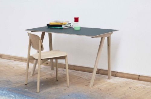 HAY CPH 90 Desk 130x65x74 cm - Lacquered Solid Oak/Green Linoleum