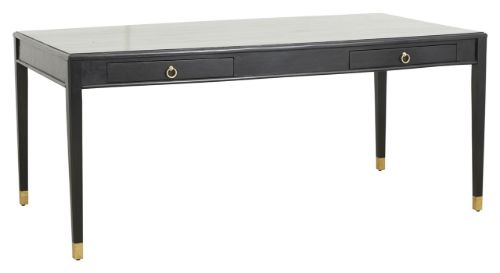 Nordal EMS Skrivebord med 2 skuffer 179x90 cm - Black Wood