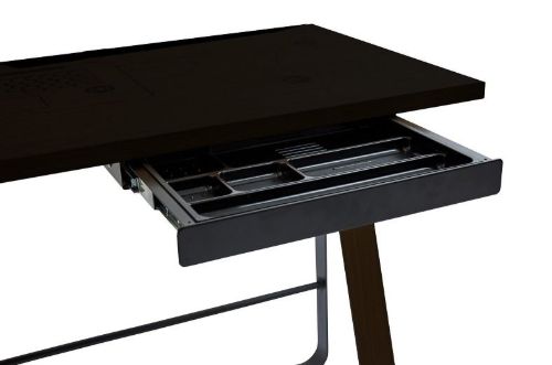 Bent Hansen Hemingway Skrivebord m. Opladerstation & Skuffe L: 120 cm - Matlakeret Eg/Black Linoleum