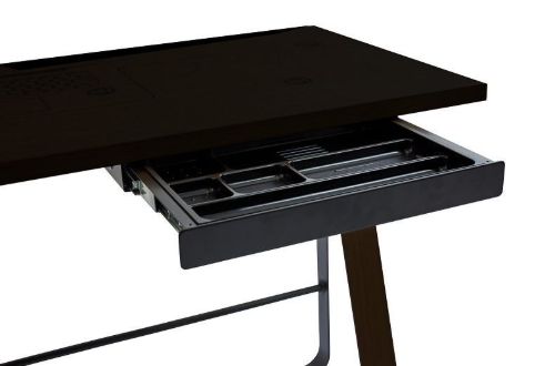 Bent Hansen Hemingway Skrivebord m. Opladerstation & Skuffe L: 120 cm - Matlakeret Eg/Conifer Green Linoleum