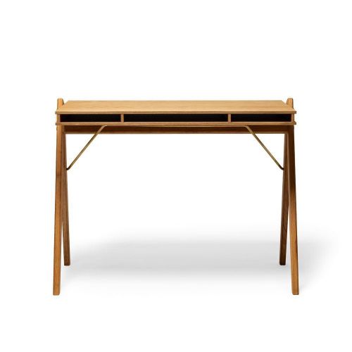We Do Wood Field Desk 95x55 cm - Oak/Brass