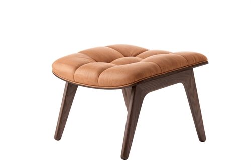 NORR11 Mammoth Ottoman Leather H: 37 cm - Mørkbejdset/Dunes Cognac 21000 OUTLET