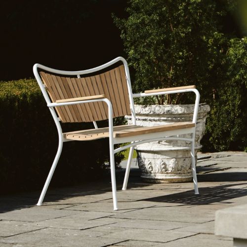 Mandalay Marguerit Havebænk L: 112 cm - Teak/Hvid