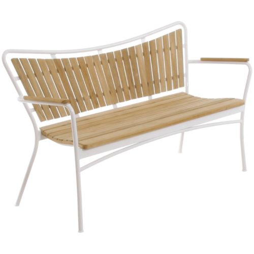 Mandalay Marguerit Havebænk L: 143 cm - Teak/Hvid