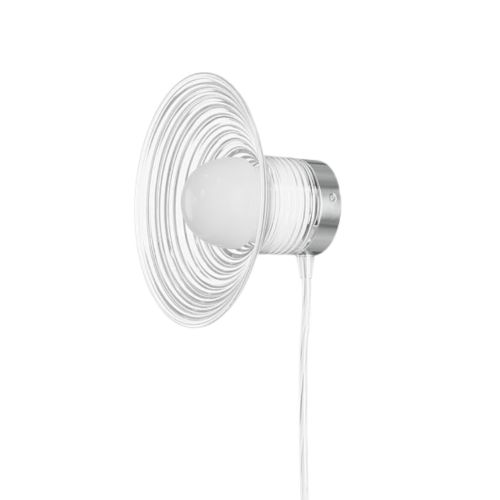 FDB Møbler U12 Sletterhage Væglampe m. Ledning Ø: 20,8 cm - Aluminium/Opal Riflet Glas
