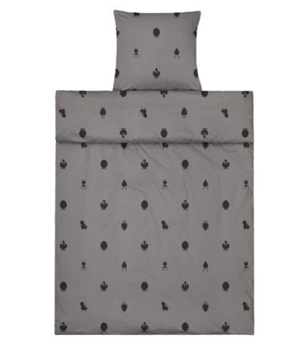 Brainchild Sengetøj Designikoner 200x220 cm - Mørkegrå  OUTLET