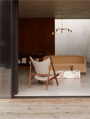 Audo Copenhagen Knitting Lounge Chair - Dark Stained Oak/Logan Flint