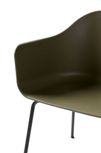 Audo Copenhagen Harbour Dining Chair  - Olive / Black Steel Base