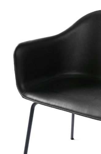 Audo Copenhagen Harbour Dining Chair SH: 45 cm - Dakar 0842 / Black Steel
