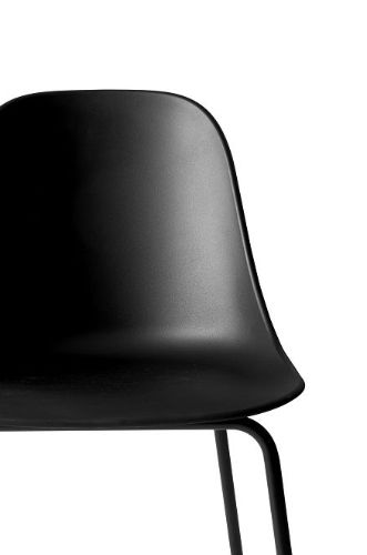 Audo Copenhagen Harbour Side Dining Chair SH: 45 cm - Black Shell / Black Steel Base