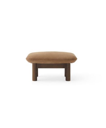 Audo Copenhagen Brasilia Ottoman H: 40 cm - Dark Stained Oak/Dunes Cognac 21004