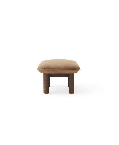Audo Copenhagen Brasilia Ottoman H: 40 cm - Dark Stained Oak/Dunes Cognac 21004