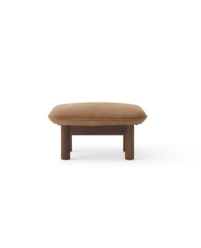 Audo Copenhagen Brasilia Ottoman H: 40 cm - Walnut/Dunes Cognac 21004