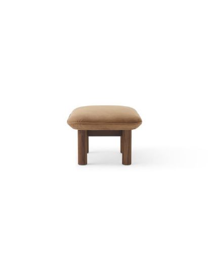 Audo Copenhagen Brasilia Ottoman H: 40 cm - Walnut/Dunes Cognac 21004