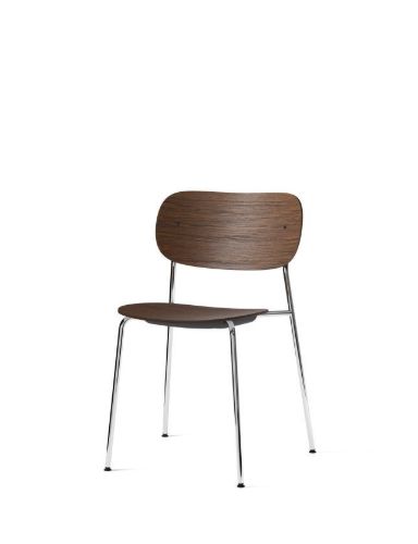 Audo Copenhagen Co Dining Chair Chrome SH: 45 cm - Dark Stained Oak