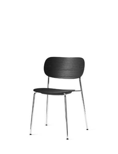 Audo Copenhagen Co Dining Chair Chrome SH: 45 cm - Black Oak