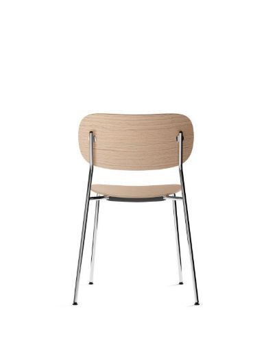 Audo Copenhagen Co Dining Chair Chrome SH: 45 cm - Natural Oak