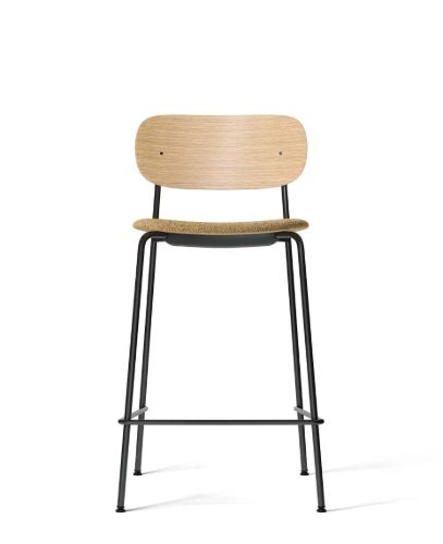 Audo Copenhagen Co Counter Chair Veneer Seat Upholstered SH: 68,5 cm -Natural Oak/Audo Copenhagen Bouclé 06