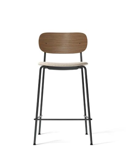 Audo Copenhagen Co Counter Chair Veneer Seat Upholstered SH: 68,5 cm - Dark Stained Oak/Moss 0004