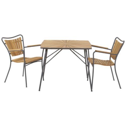 Mandalay Marguerit Havemøbelsæt Bådformet Bord L: 83 cm Inkl. 2 Stk. Havestole - Teak/Antracit